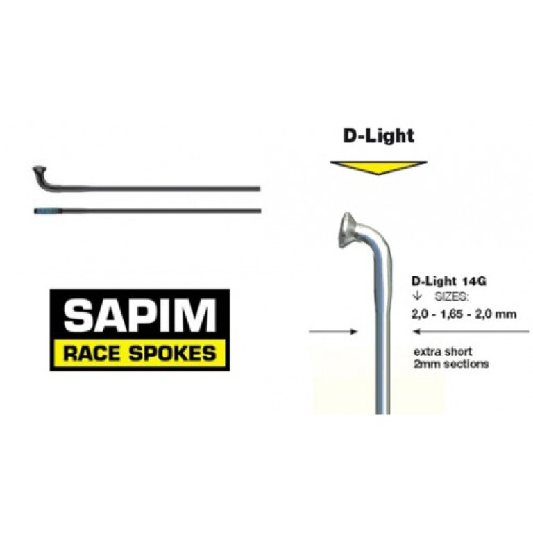 Sapim-Speichen 14G D-Light doppelt konifiziert silber