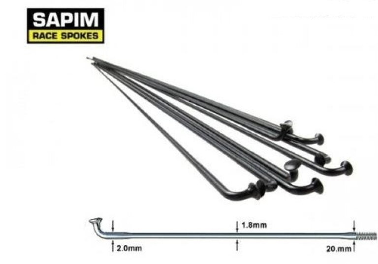 Sapim spoksn 14G Race black  2.0 - 1.8 - 2.0