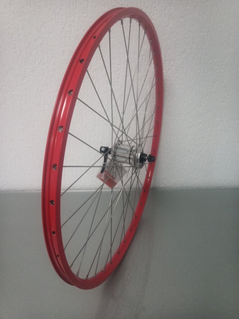 Roue avant / 622X19C / Rigida - Ryde / ZAC Pro / Rouge / Shimano / DH-1N70 6V-1.5W Dynamo / / 100 MM / Frein sur jante / City