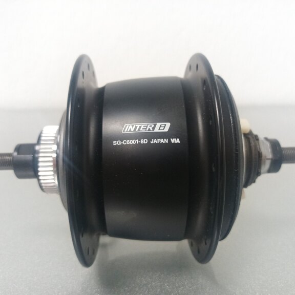 Rear hub / 132 MM / Fixed axle 187 MM / Disc (Centerlock) / 32GTS / Shimano / Nexus Inter 8 SG-C6001-8D / 8S / Black / City 