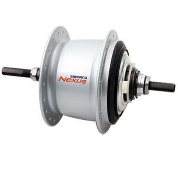 Hinterradnabe / 127 MM / Feste Welle 180 MM / Rollerbrake / 32GTS / Shimano / Nexus Inter 7 SG-C3001-7R / 7S / Silber / City 