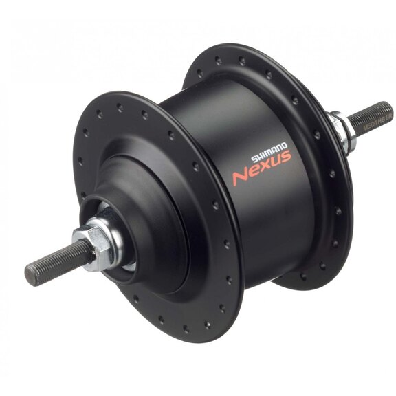 Achternaaf / 131 MM / Vaste as 203 MM / Rollerbrake + Velgrem /36GTS / Shimano / Nexus Inter 8 SG-C6001-8R / 8S / zwart / City 