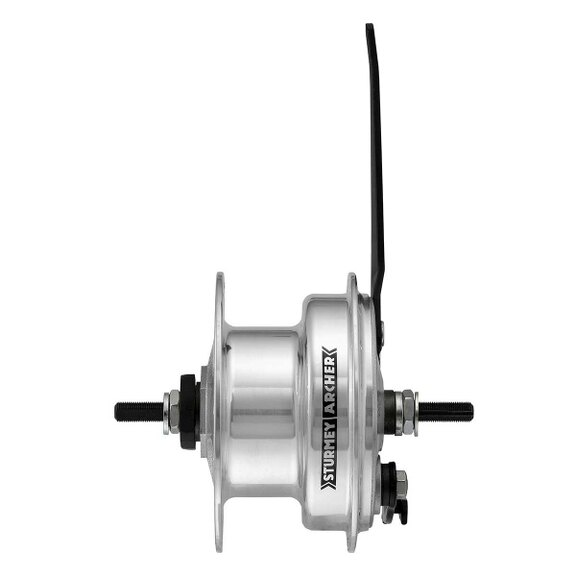 Front hub / 100 MM / Fixed axle 140 MM / Drum Brake 70 MM / 36GTS / Sturmey Archer / X-FDD 6V-3.0W Dynamo / Silver / City 