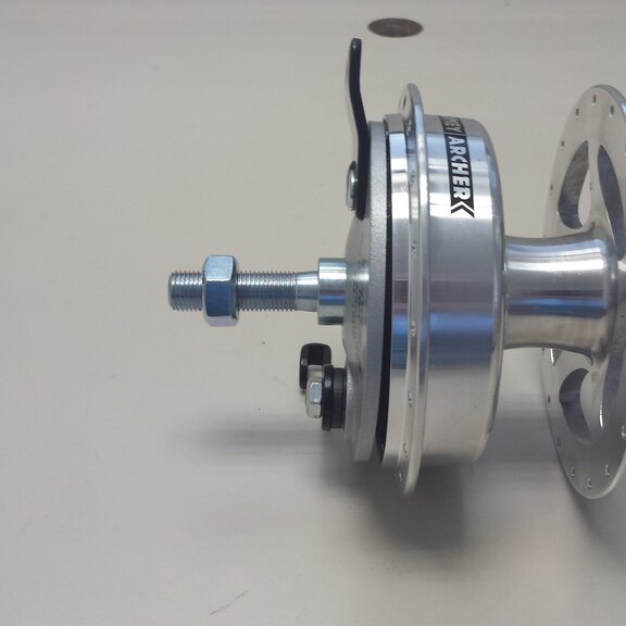 Achternaaf Enkelzijdig Trommel 90mm /130mm as / RECHTS / alu. (7 onderdelen) 