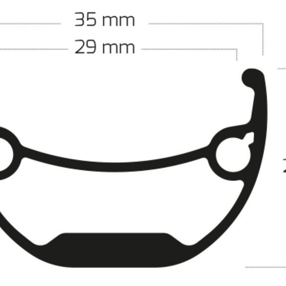 Felge / 584X29C / 32GTS / Doppelwandig / No eyelets / Rigida - Ryde / Andra 29 / Schwarz / disc 