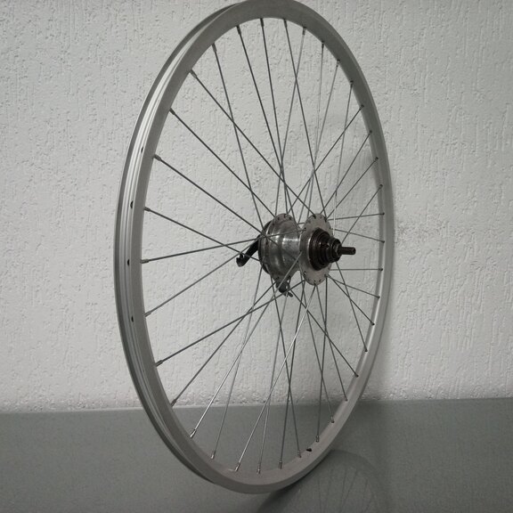 GEBRUIKT Achterwiel / 622X19C / Rigida - Ryde / Star XS19 / Zilver / Sachs / Torpedo / 3S / 118 MM / Trommelrem 70 MM / City 