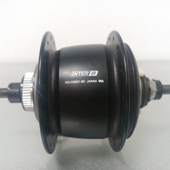 Hinterradnabe / 132 MM / Feste Welle 187 MM / Disc (Centerlock) / 32GTS / Shimano / Nexus Inter 8 SG-C6001-8D / 8S / Schwarz / City