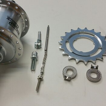 Moyeu arrière / 118 MM / Axe plein 163 MM / Frein sur jante / 36GTS / Sturmey Archer / S-RF3 / 3S / Silver / City