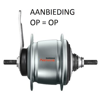 Achternaaf / 131 MM / Vaste as 187 MM / Terugtraprem / 36GTS / Shimano / Nexus Inter 8 SG-C6001-8C / 8S / Zilver / City